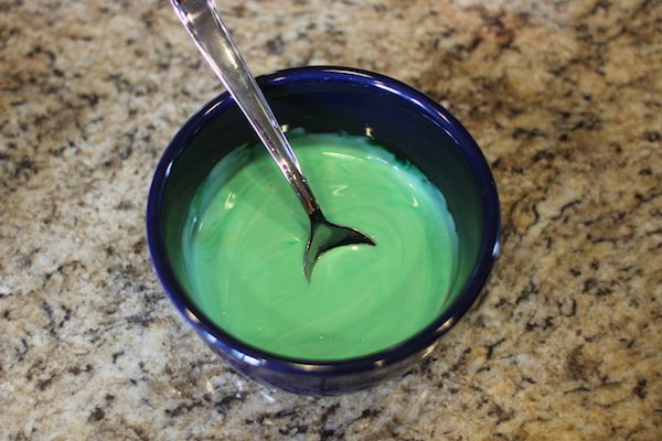 green food coloring mixed with glue homemade diy slime