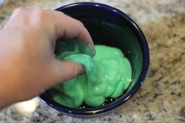 homemade diy green slime for kids