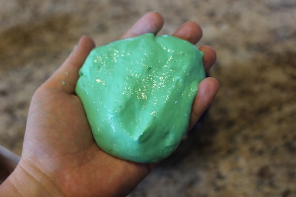 homemade diy green slime for kids